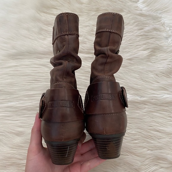 Pikolinos Brown Leather Brujas Slouchy Boots - Picture 7 of 11